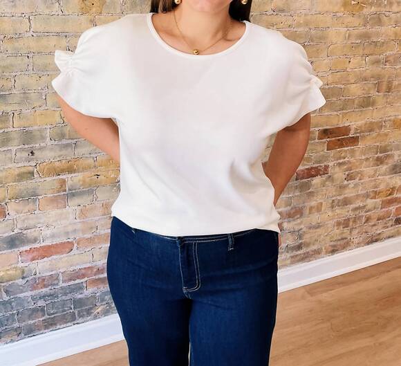 TO THE WAY CORP. Tops - NEW TO THE WAY CORP. everly blouse in white